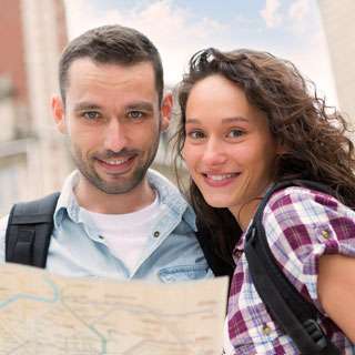 A couple at the city tour